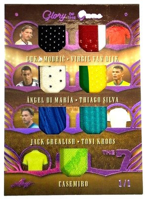 2026 Leaf Glory Of The Game The 7 Match Worn 1/1 Modric Van Dijk Di Maria Silva