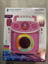 Singing Machine Sparkle Bluetooth LED Disco Lights Karaoke System, SML294, Pink