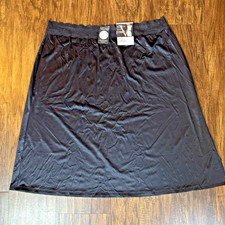 Vassarette Lace Adjustable Waist Black Nylon Half Slip 11873 Women's sz XXL 24"