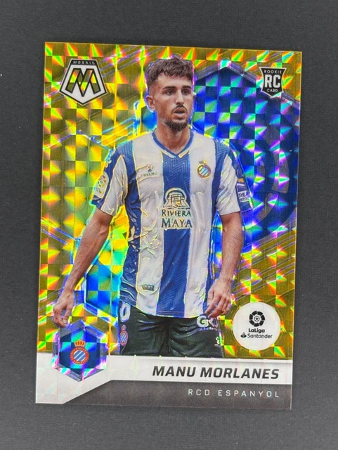 2021-22 Panini Mosaic La Liga - Manu Morlanes #169 Gold Mosaic Prizm /10