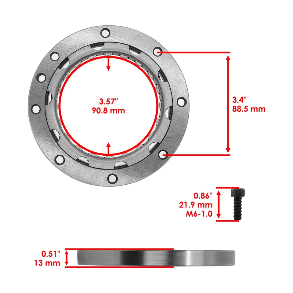 Rueda loca de embrague de arranque con junta para Yamaha V Star 1100 Classic XVS1100 00-09 Foto 2 de 4