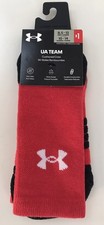 NWT 1 Pair Under Armour LG UA Team Crew Socks Men Shoe Sz 8.5-13 Wmn 10-14 Red