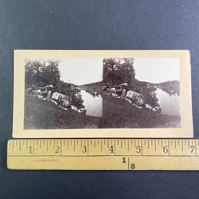 Bois de Boulogne Park Paris France Stereoview Antique c1860s Y15836
