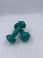 Denise Austin Green 1LB Dumbbell Set x2 Plastic Coated