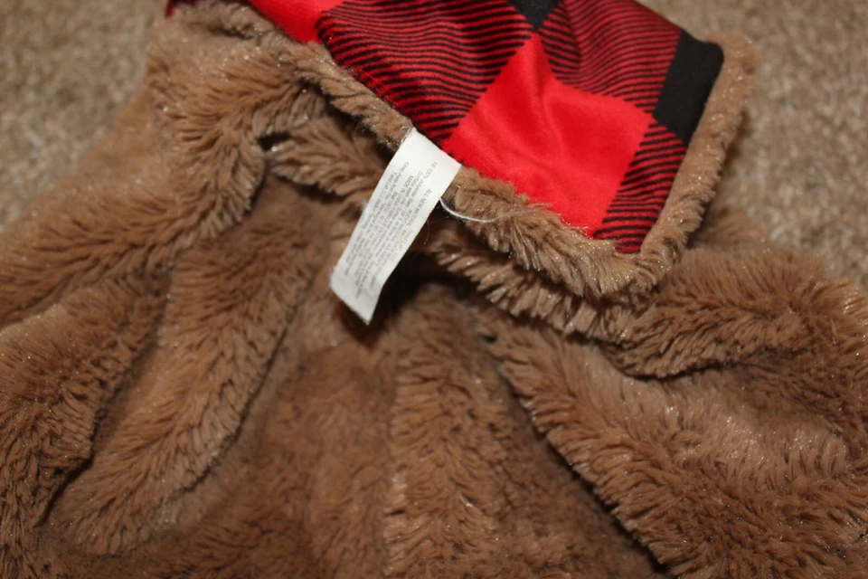 Trend Lab Moose Reindeer Brown Red Black Check Baby Boys Security Blanket Plush - Image 3 of 4