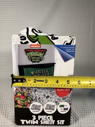 TMNT MUTANT MAYHEM w/3pc Twin Sheet Set! 1 Fitted, 1 Flat Sheet & 1 Pillowcase - Picture 4 of 6