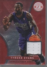 TYREKE EVANS  2012-13  PANINI  TOTALLY CERTIFIED RED MATERIALS JERSEY CARD #90