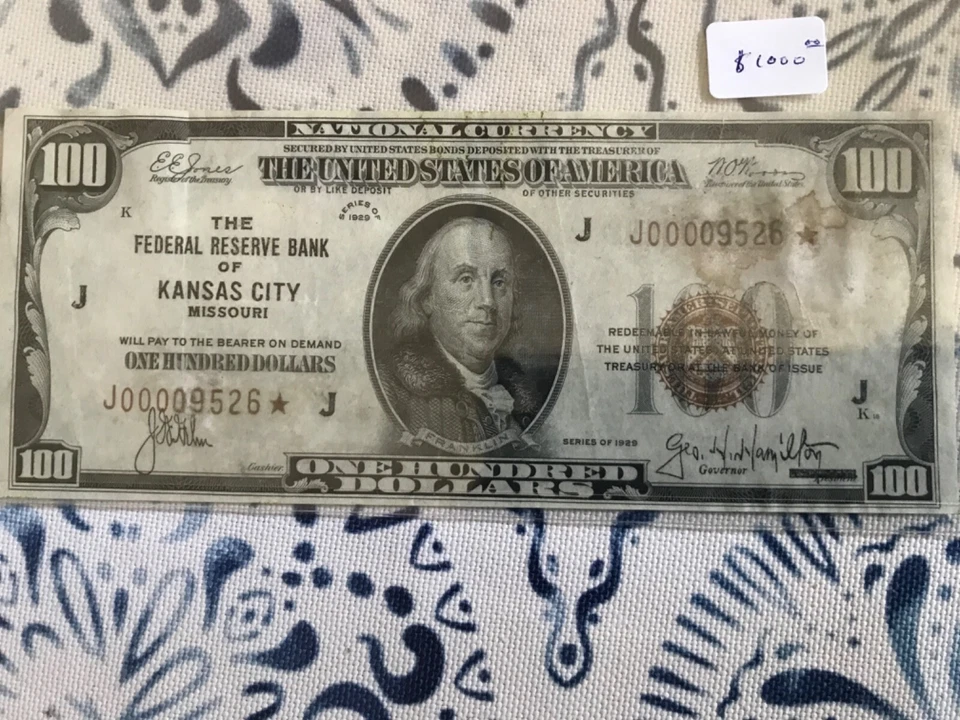 1929 $100*FEDERAL RESERVE BANK OF KANSAS CITY (STAR) - Image 2 of 3