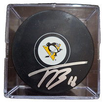 Tristan Broz Pittsburgh Penguins Signed Puck