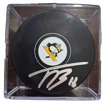 Tristan Broz Pittsburgh Penguins Signed Puck
