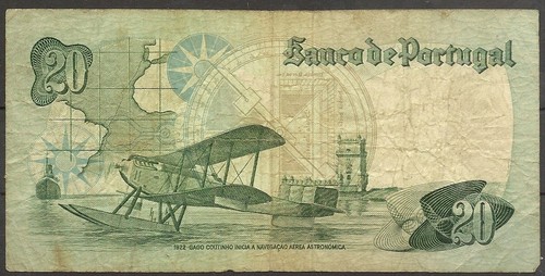 Portugal 20 Escudos 1978 Almirante Gago NL392 - Picture 2 of 2