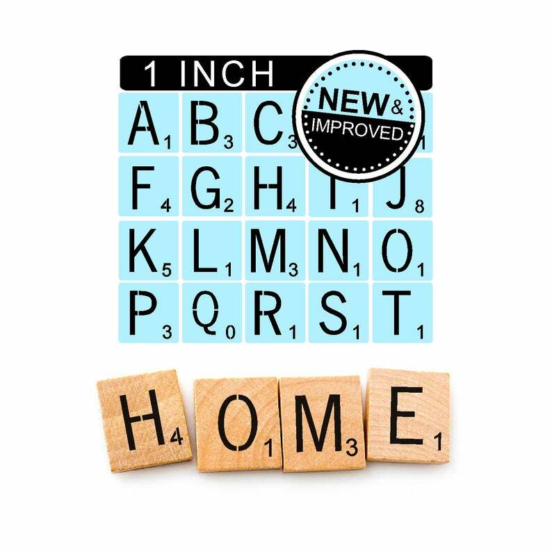 Scrabble Stencils Kit - Reusable - 1 Inch Scrabble Tiles Stencil | eBay