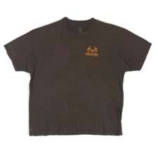 Realtree Outfitters Graphic Tshirt Mens XXL Brown Short Sleeve Crew Neck Cotton