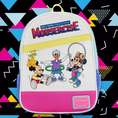 Disney x Loungefly Mousercise Mickey Minnie Donald Pluto Mini Backpack LOUNGEFLY Disney MOUSERCISE Mickey Minnie Donald Pluto Mini  main image 2