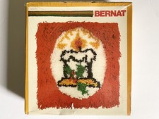 Vintage 1979 BERNAT Rug Art Candle Cameo Latch Hook Sz15  x15  New Sealed