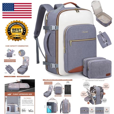 Spacious 50L Waterproof Travel Backpack with 3 Packing Cubes & Wet Compartment