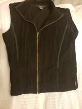 Vintage Woolrich Outerwear Vest Black Womens Size L 100 Cotton Corduroy
