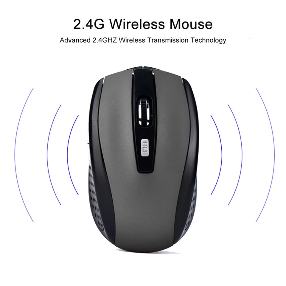 Wireless Optical Mouse Mice 2.4GHz USB Receiver For Laptop PC Computer DPI USA - Image 2 of 4