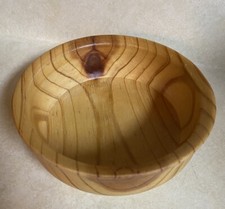 Wood bowl hand turned approximately 6 1/2 inches across signed