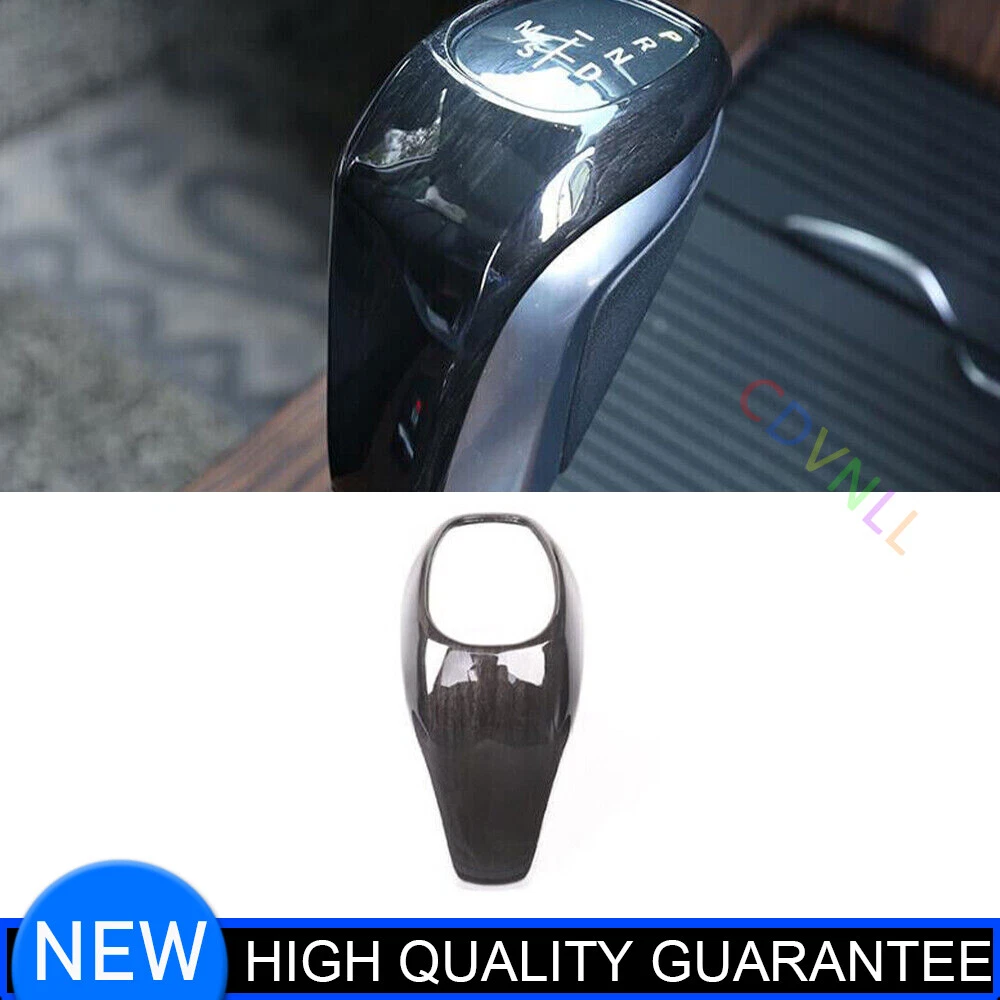 For BMW X2 F39 18-2020 Wood Grain Black Center Gear Shift Lever Knob Cover Trim
