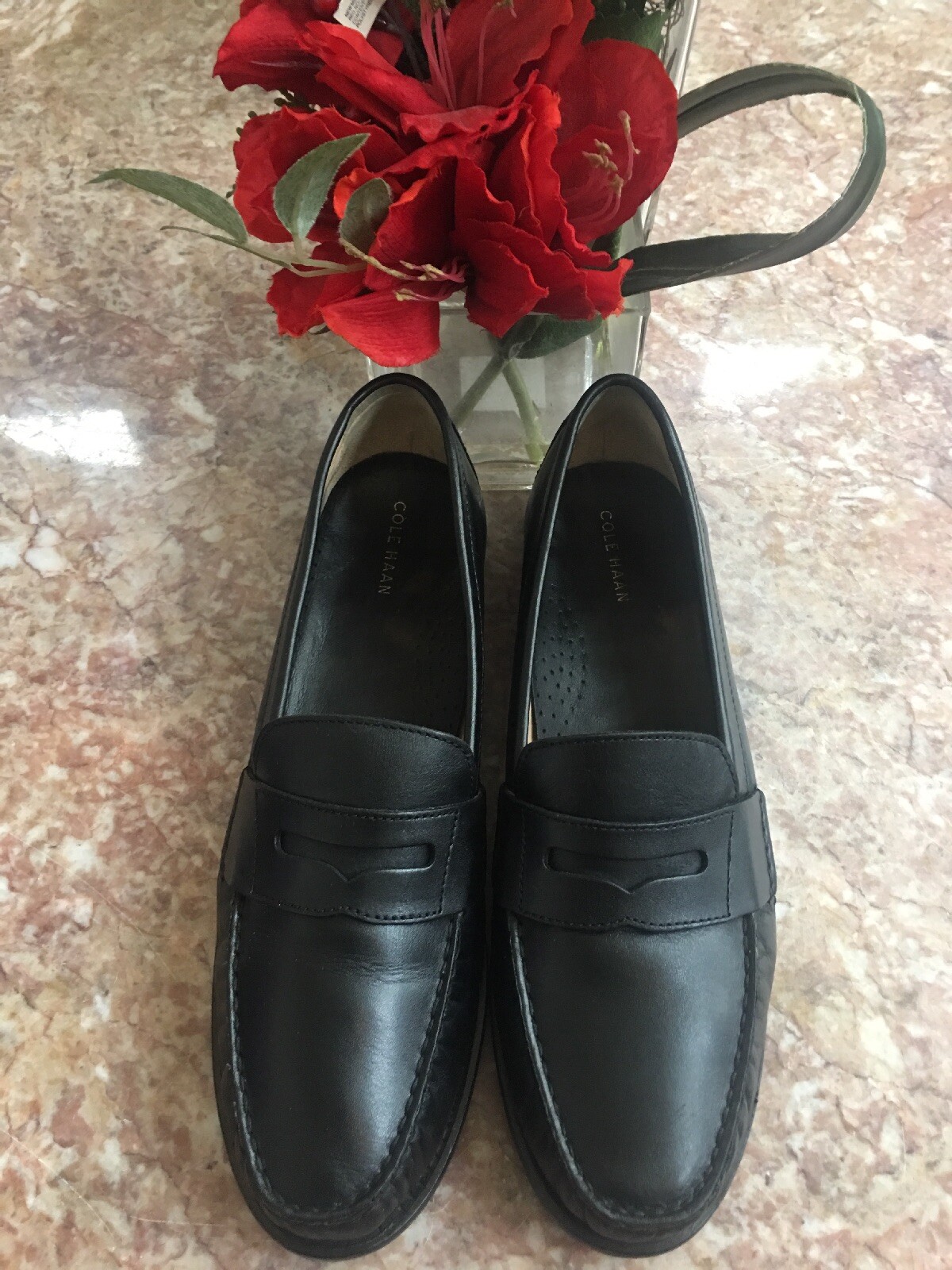 Cole Haan Men's Black Leather Moc Toe 