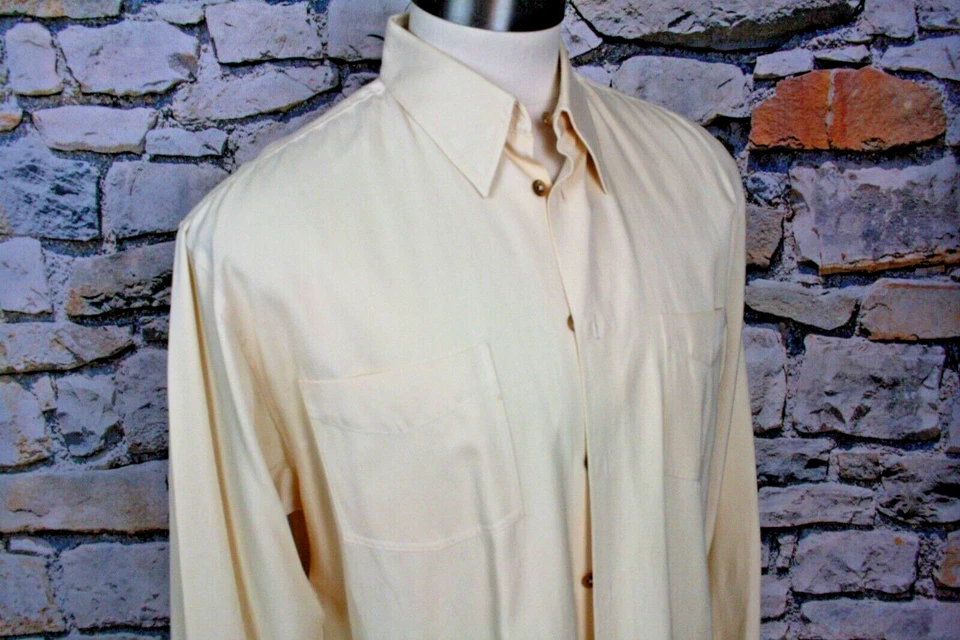 CYPRESS COVE Luxurious Men Shirt Silk Cotton Dual Chest Pocket Button Down L - Image 3 of 4