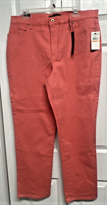 Gloria Vanderbilt Womens 16 Amanda Missy Average Slimming Jean Coral Nectar NWT