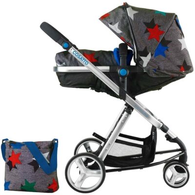Cosatto Woop Kombi-System Passeggino Navetta Grau Grey Megastar Mit Tasche