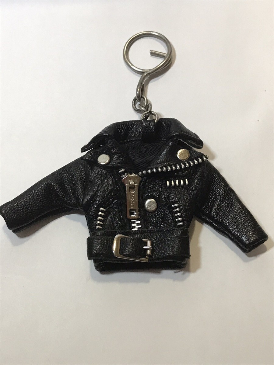 キーホルダー・キーリング depound Leather Multi Case Keyring Black DP2412PC001MBBXX Mini Black Leather Jacket Keychain.Biker Punk Rocker Keyring
