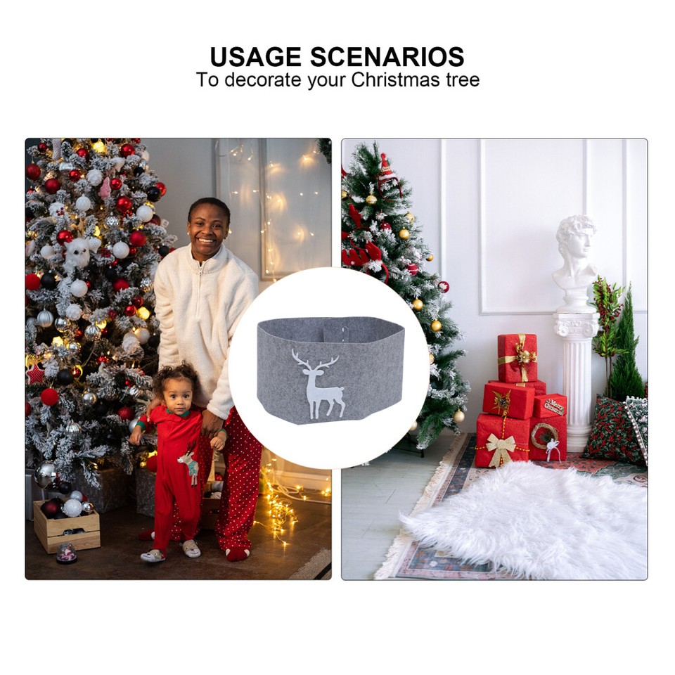 2 Pieces White Decor Christmas Tree Base Cover Nativity Skirt eBay