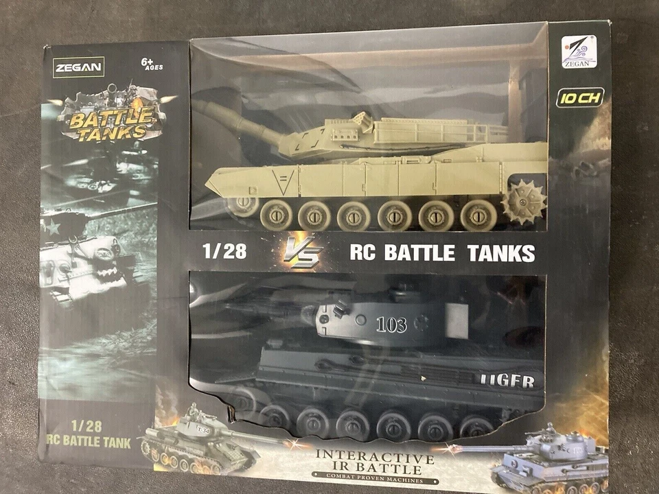 1/28 scale Pair of  Interactive Battle Tanks RC Tiger 1 M1A2 IR Emitters - Image 2 of 3