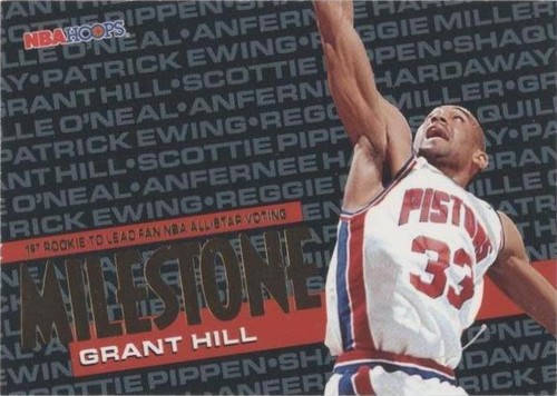 1995-96 NBA Hoops Grant Hill Dunk! Rookie RC #D1 Pistons | eBay