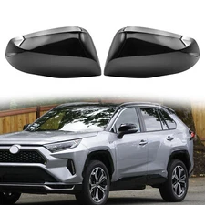 Gloss Black Side Wing Mirror Cover Cap For 2019 20 21 22 23 2024 Toyota RAV4