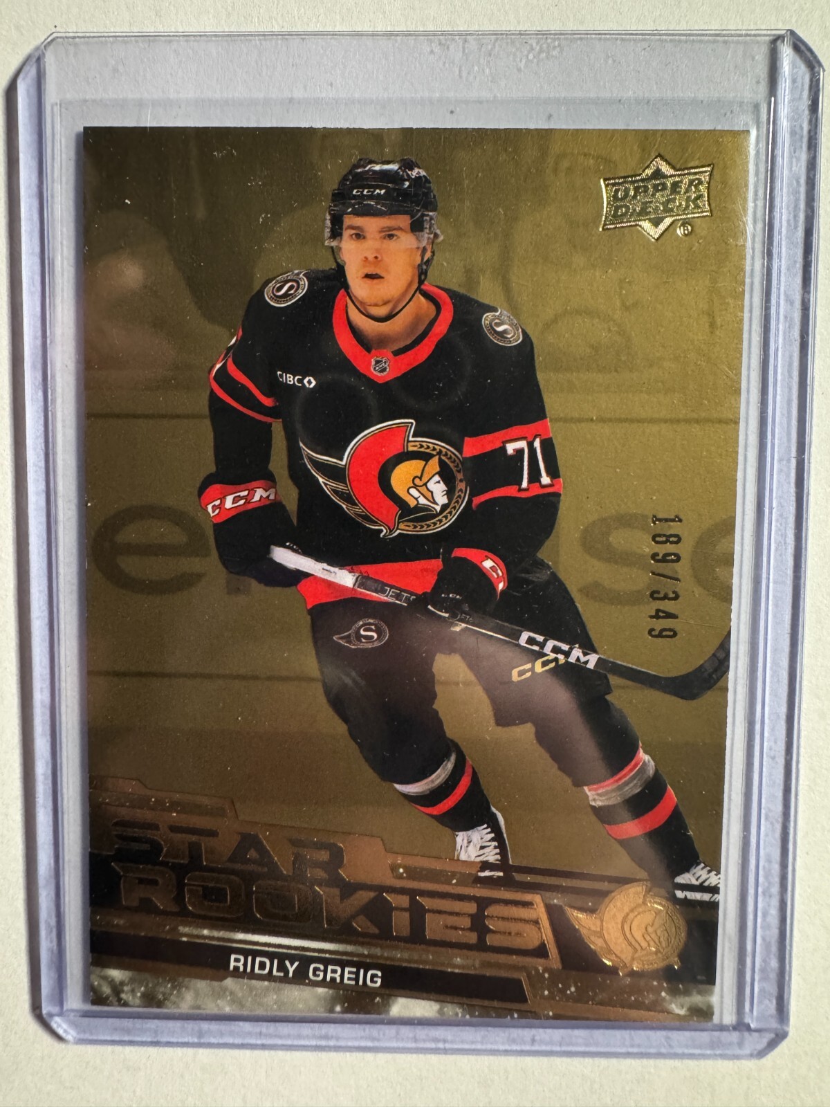 K311,949 - 2023-24 Upper Deck Star Rookies Gold #8 Ridly Greig #/349