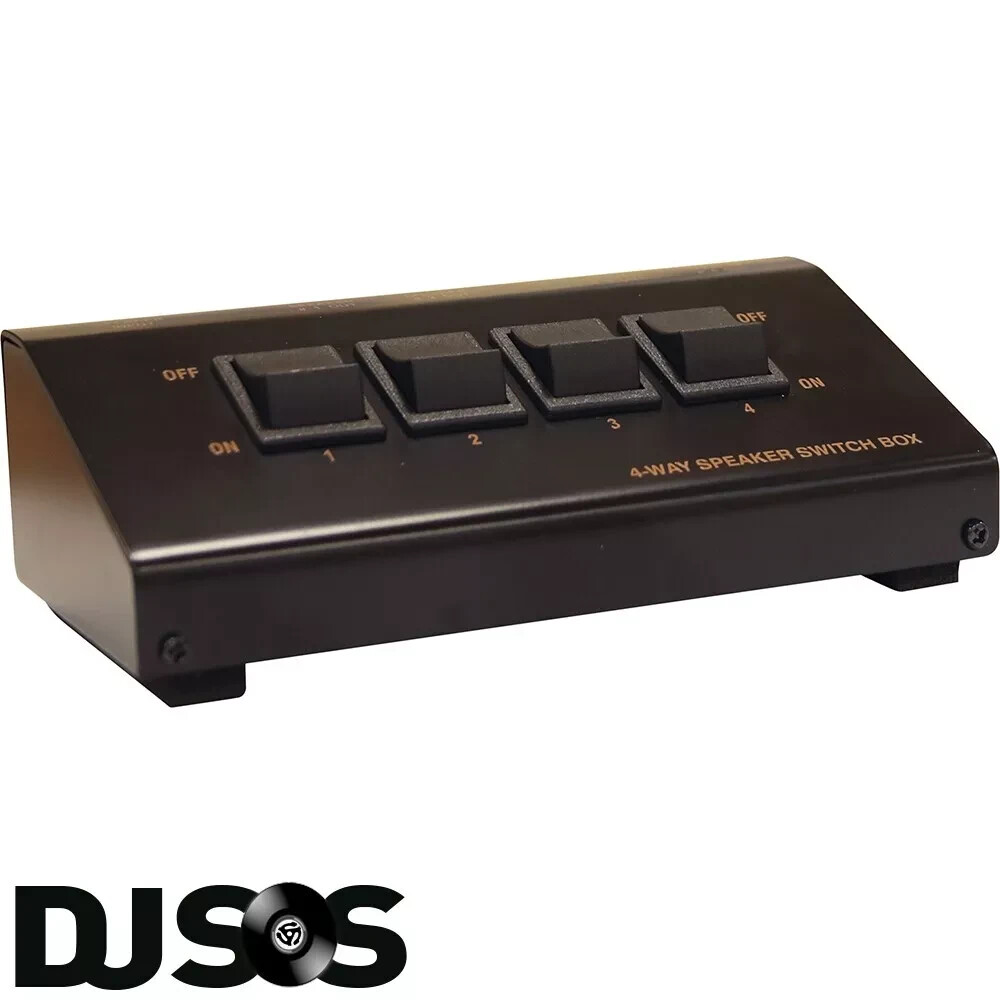 E-Audio Stereo Speaker Switch 4 Ways High Power Metal Speakers Push Terminal