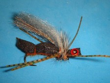 FLY FISHING FLIES - Blk/Or CHUBBY CHERNOBYL SALMONFLY ADULT size #6 (6 pcs.)