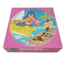 Vtg Golden Yosemite Sam Round Jigsaw Puzzle Looney Tunes 1974 125 Pieces Complet