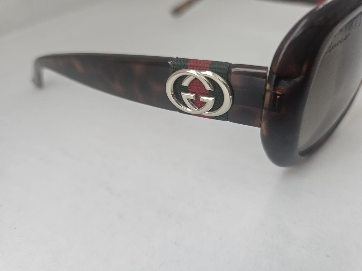 Gucci Women’s 3644/S Tortoiseshell Sunglasses with Logo Accent Gucci Womens Optyl Frame Web Oversized Contrast Sunglasses  main image 3