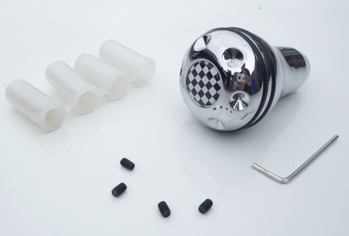 Universal chequered flag Chrome Gear Shift Knob for non-lift reverse cars - Picture 1 of 6