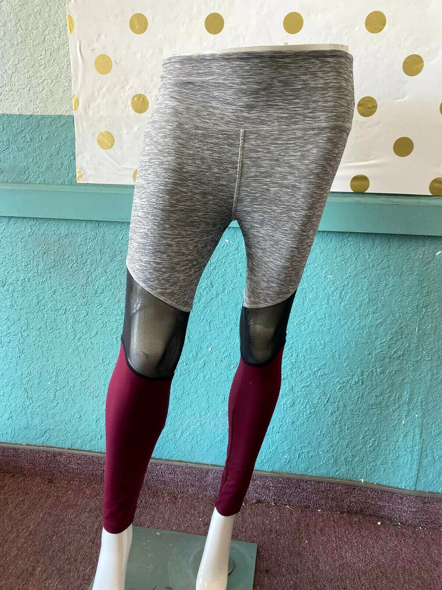 Victoria's Secret Pink Ultimate High-Waist Ankle Legging Gray Marl Burgundy  NWT