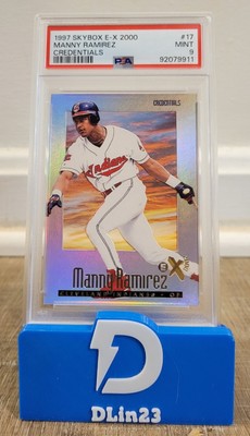 1997 SKYBOX E-X 2000 MANNY RAMIREZ CREDENTIALS #/299 #17 PSA 9 MINT POP 4