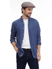 Men's Cocoa Grey Cotton Newsboy Cap 8 Panel Baker Boy Hat Gatsby Vintage