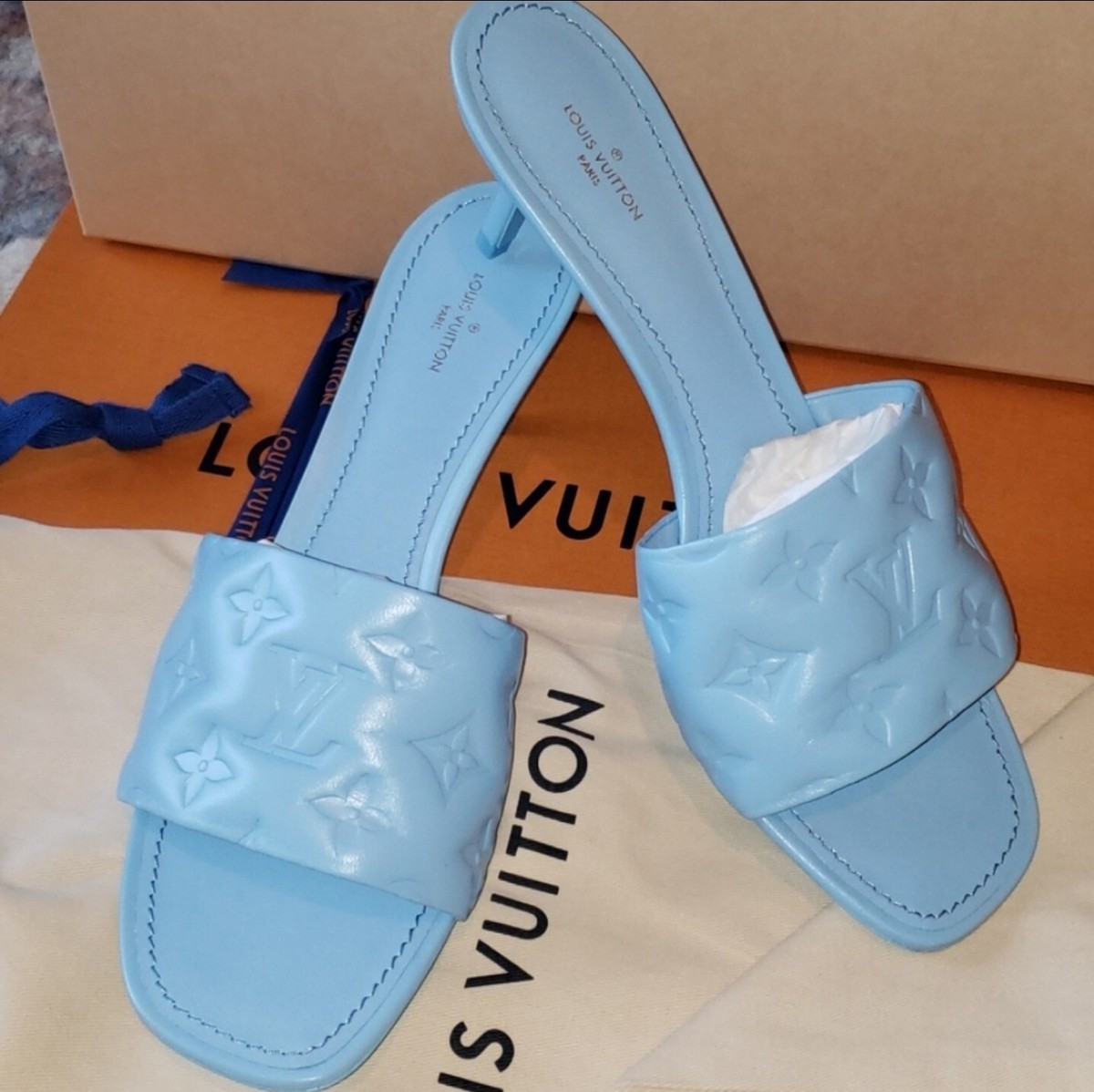 Louis Vuitton Monogram Embossed Lambskin Revival Mules - Size 10 / 40 –  LuxeDH