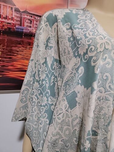 Tianello Washable Silk Zen Robe Green-blue, Paisley Floral One Size NEW #CB5 - Picture 3 of 12