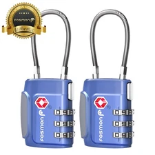 TSA Approved [3 Digit Combination] Travel Luggage Suitcase Lock Padlock Reset