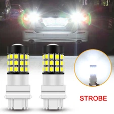GLOFE 3157 7443 7440 LED White Strobe Flash Bright Reverse Backup Light Bulbs