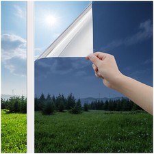 Haton Window Privacy Film One Way Window Tint for Home, Sun UV Blocking Refle...