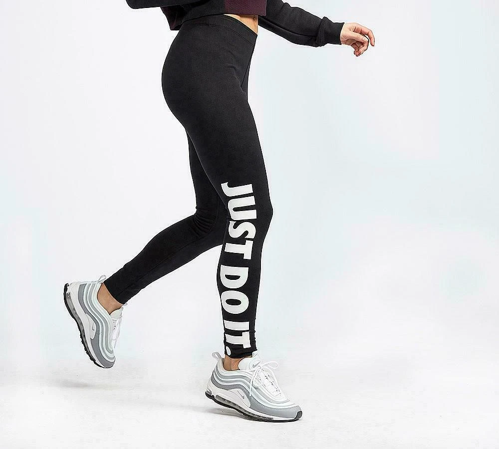 Women's Nike Leg-A-See Printed Leggings S Black Just Do It Casual Gym