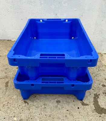 20 x Strong Plastic Stack & Nest Storage Box 595 x 395 x 155mm - 24ltrs ...