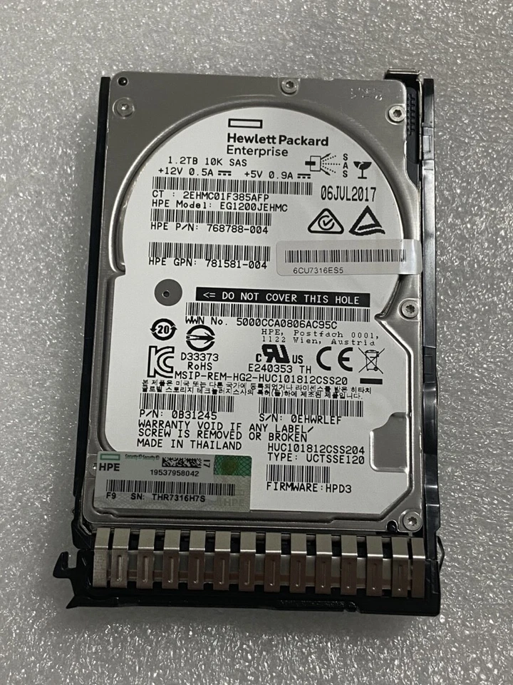 HP 781518-B21 781578-001 1.2TB 10K 2.5 SAS 12Gbps G8 G9 Server HDD Hard Drive - Image 3 of 4